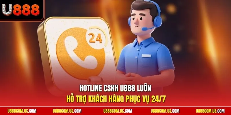 Hotline CSKH U888 luôn hỗ trợ khách hàng phục vụ 24/7